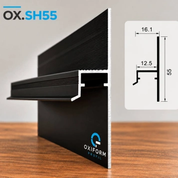 Теневой плинтус Oxiform OX.SH55 черный анод