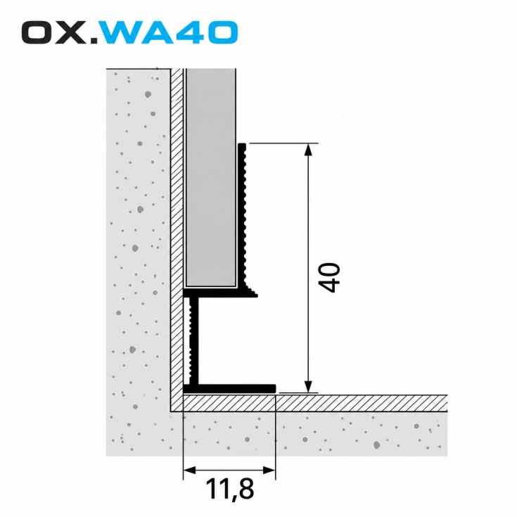Теневой плинтус Oxiform OX.SH40 черный анод фото 3